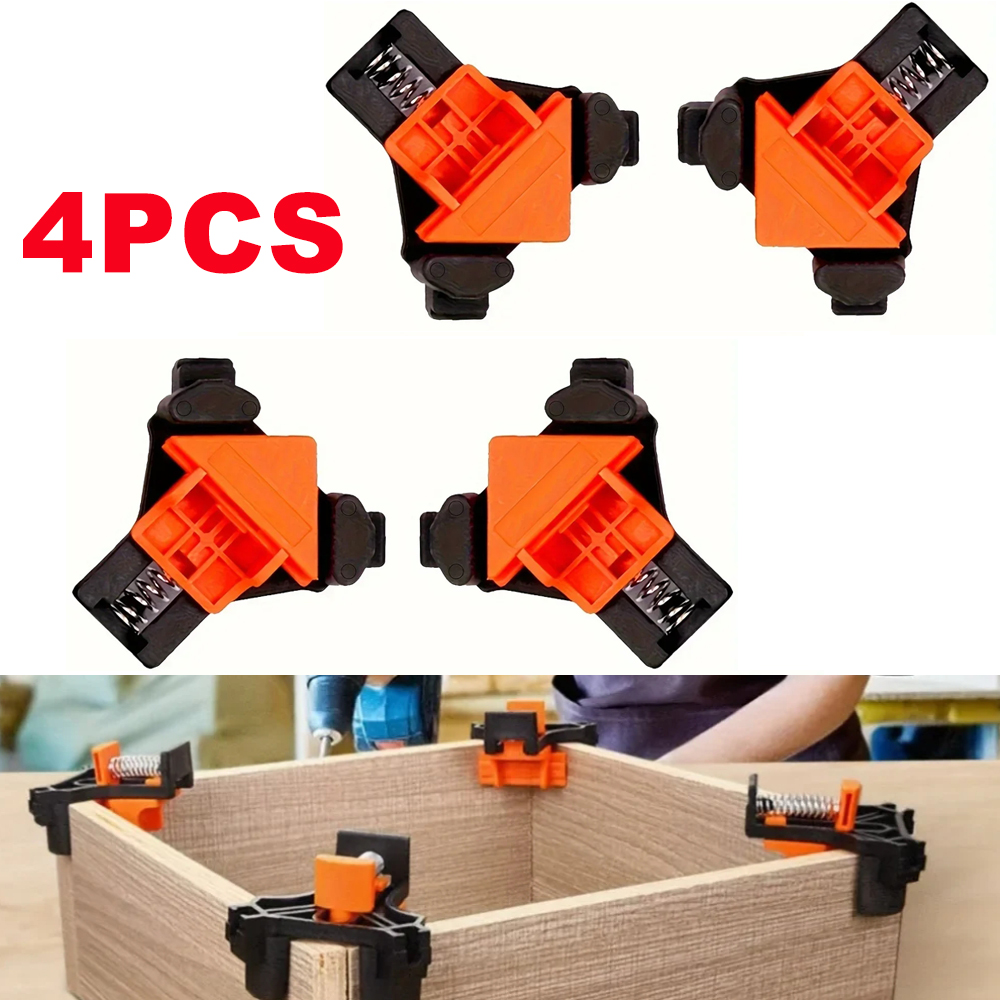 Woodworking Right Angle Clamp - 4 قطع مشبك تثبيت بزاوية قائمة،