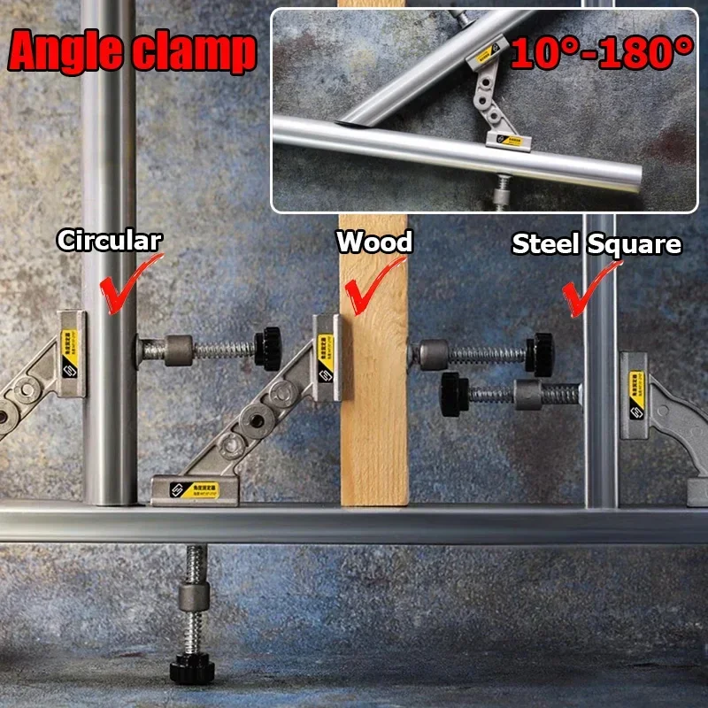 Woodworking Right Angle Clamp - 10-180 درجة قابل للتعديل الزاوية اليمنى