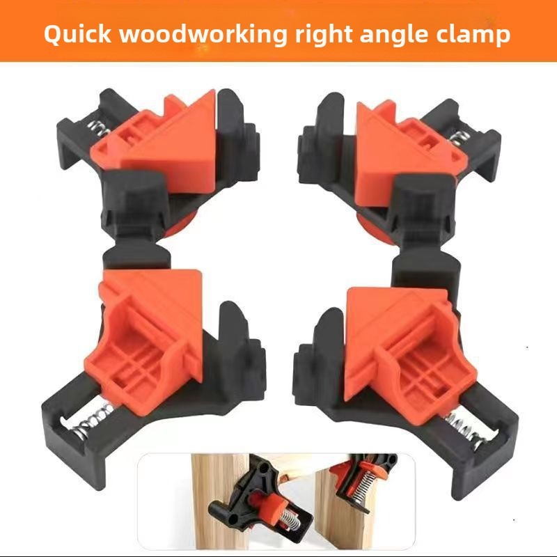 Woodworking Right Angle Clamp - 2/4 قطع مشبك تثبيت بزاوية قائمة،