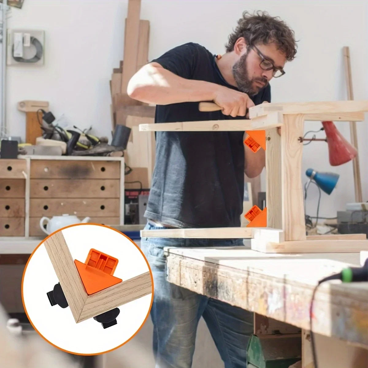 4 قطع مشبك تثبيت بزاوية قائمة، - مراجعة Woodworking Right Angle Clamp وسعره