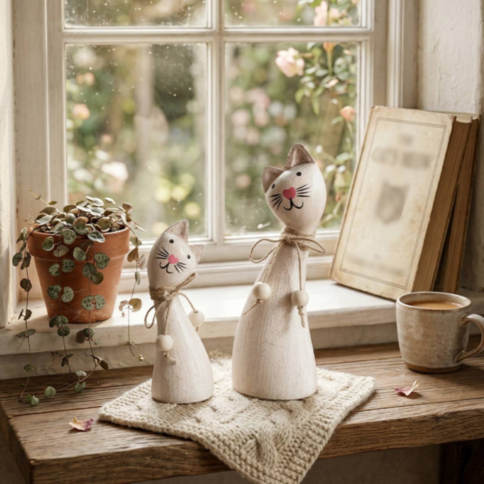 قطعتان من تماثيل القطط المزدوج - مراجعة Woodworking Artisans وسعره