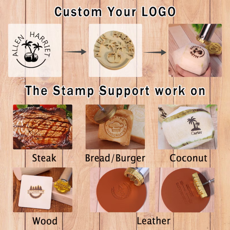 ختم حديدي نحاسي M8 بشعار مخصص  - مراجعة Woodworking Logo Design وسعره