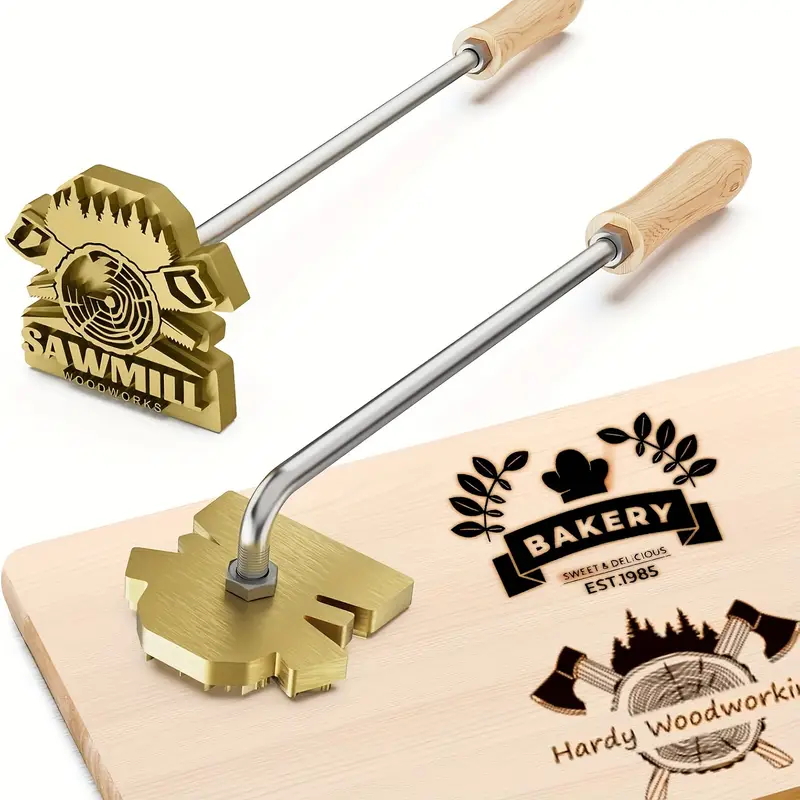 M8 ختم حديدي نحاسي مخصص للنقش  - مراجعة Woodworking Logo Design وسعره