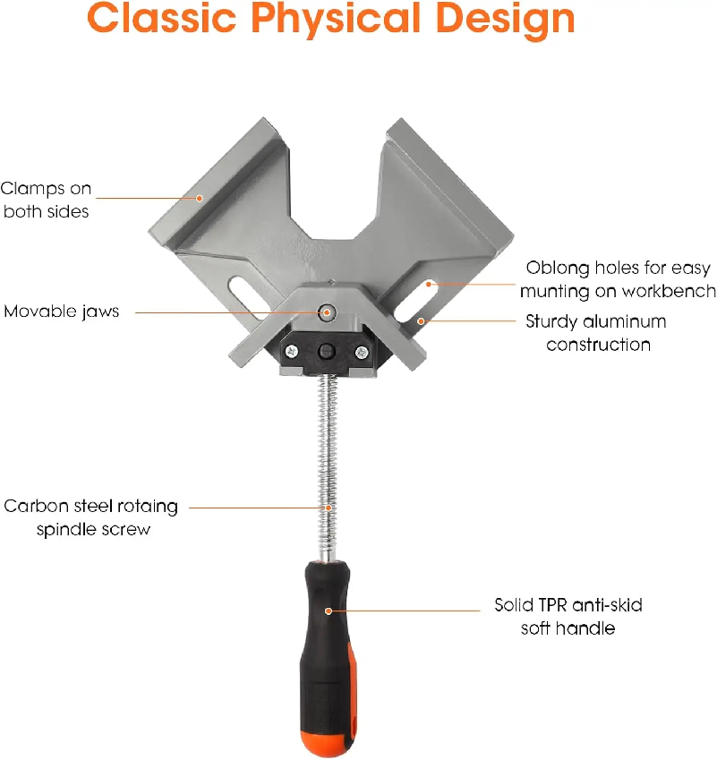 مشبك زاوية قائمة 90 درجة بمقبض - مراجعة Woodworking Right Angle Clamp وسعره